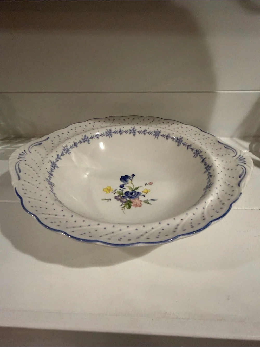 Nikki Vintage 3 Piece Classic Porcelain Serving Bowl, basket and serving